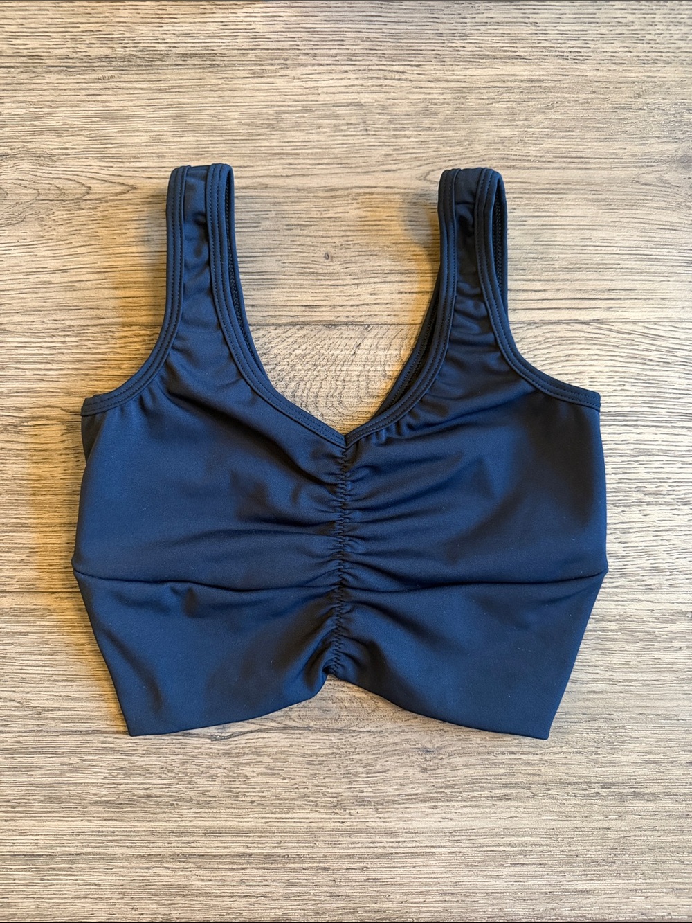 Five Dancewear Ruched Front Black Crop Top